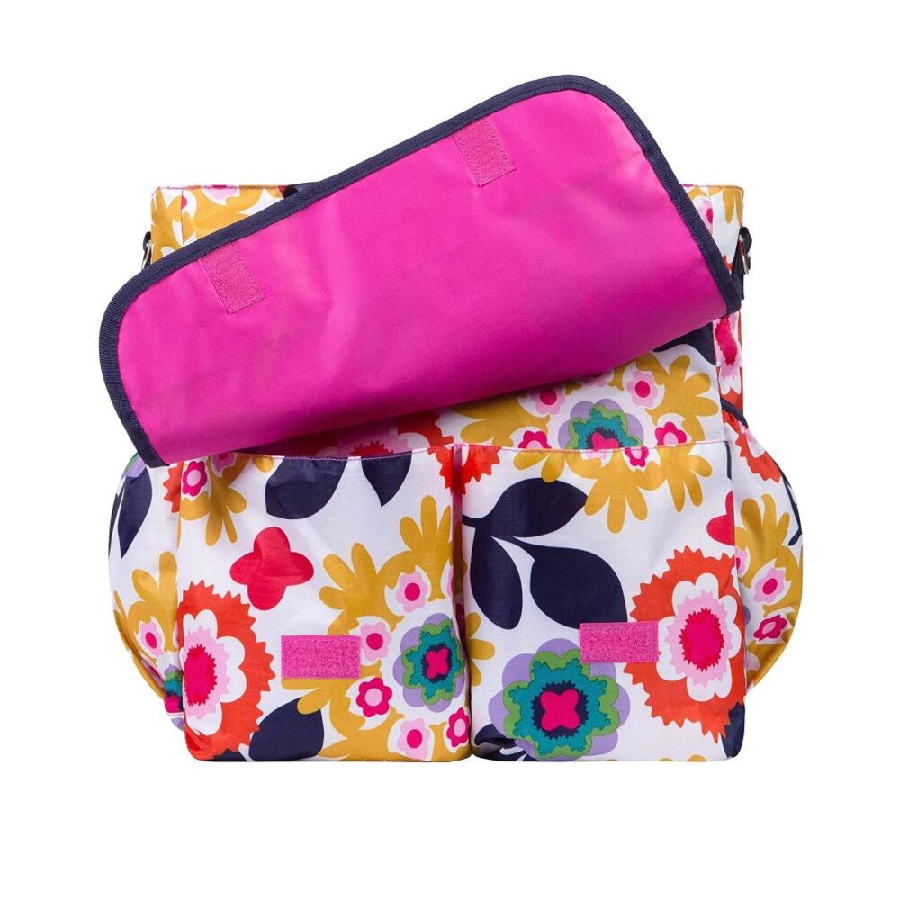 French Bull Floral Diaper Bag Stroller Tote Changing Pad & Dirty Duds Pouch NEW - Picture 6 of 7